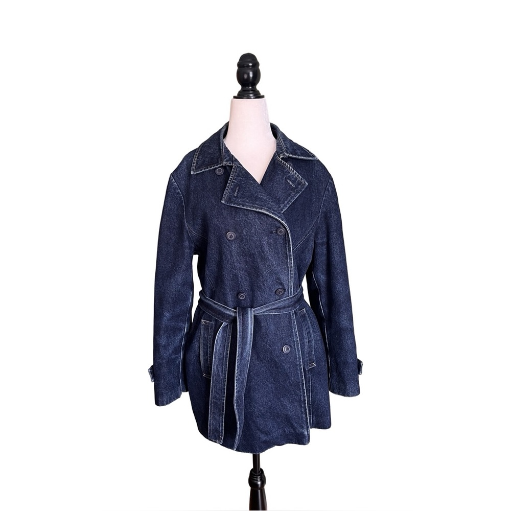 Y2K Reitmans Denim Trench Double-breasted Belted Women’s Large